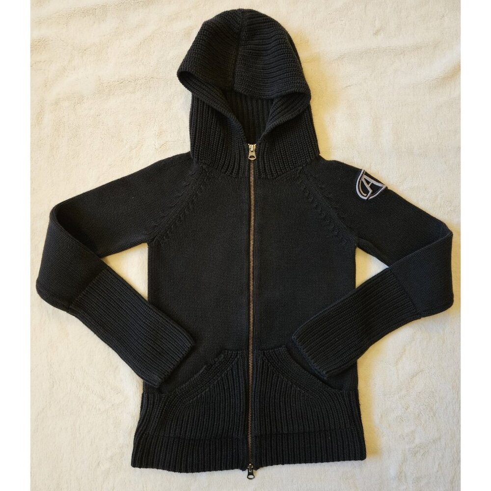 Armani Exchange Sweater Hoodie Women Size XS Black Tight Knit